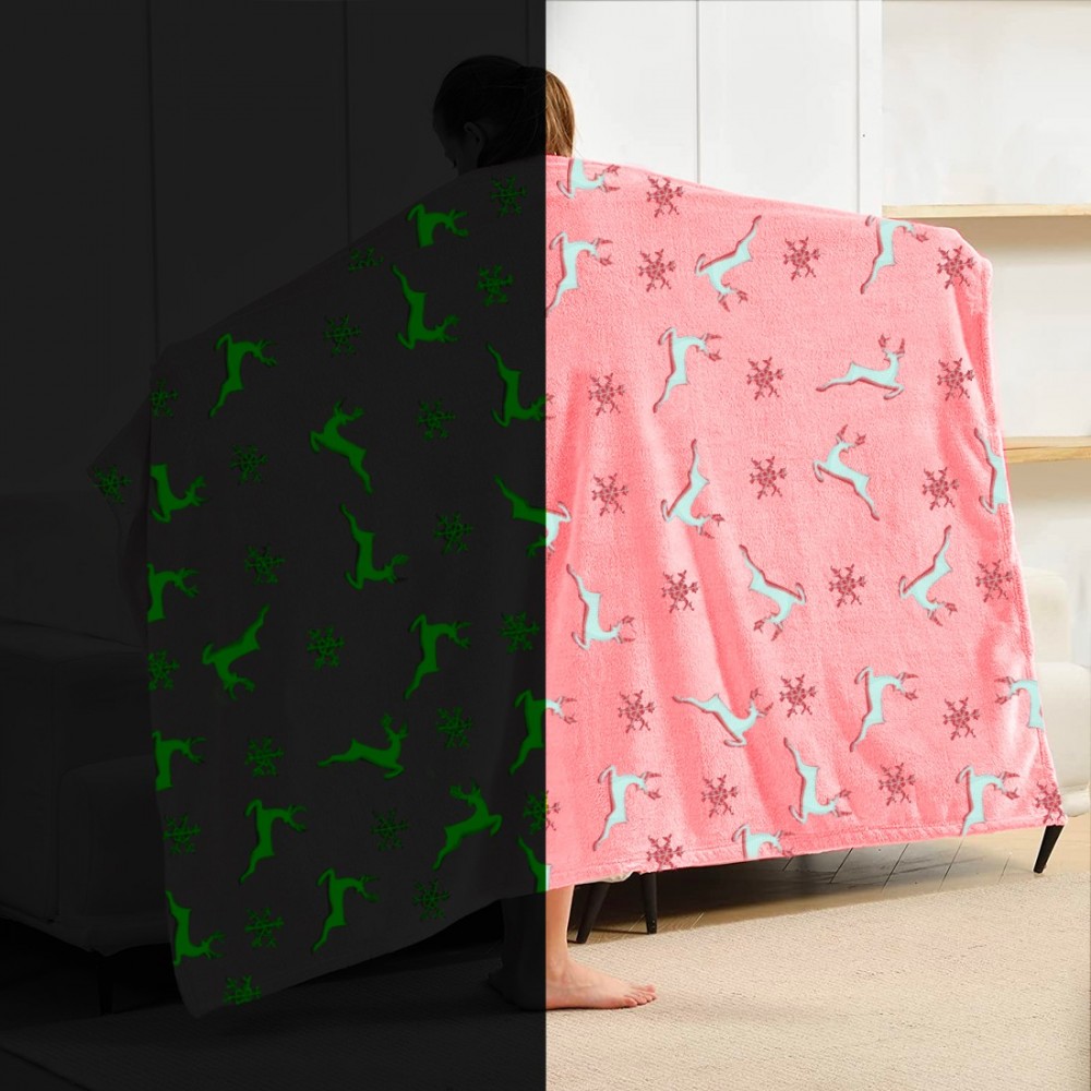 Manta mágica infantil polar Rojo con Renos...