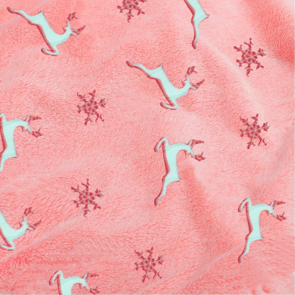 Manta mágica infantil polar Rojo con Renos...