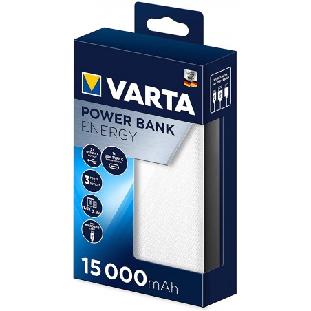 Cargador portátil Varta Power Bank 15000 mmAh 2 entradas de carga rápida