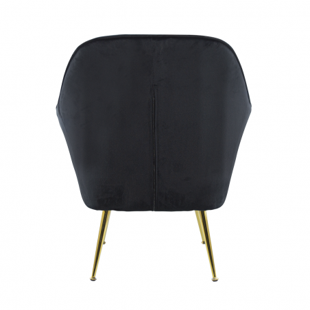 Sillón SATURNO de asiento acolchado en terciopelo con cojín estructura dorada