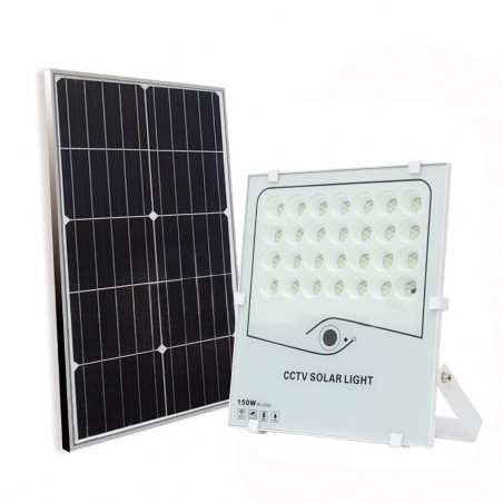 Foco LED 150W Luz fría con panel solar cámara de vigilancia y aplicación Wi-Fi