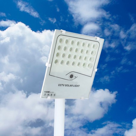 Foco LED 150W Luz fría con panel solar cámara de vigilancia y aplicación Wi-Fi