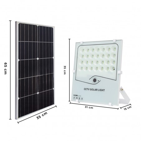 Foco LED 150W Luz fría con panel solar cámara de vigilancia y aplicación Wi-Fi