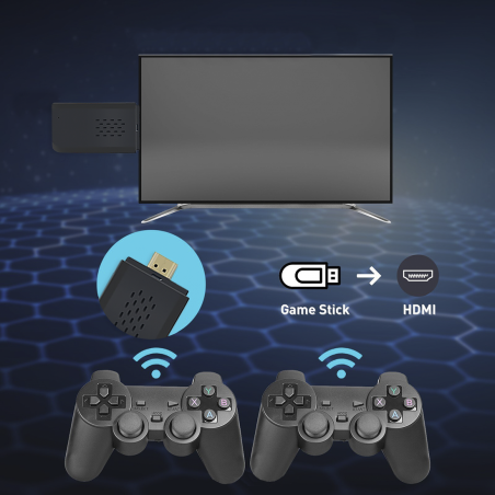 Consola inalámbrica GAMEPAD Stick Juegos incluidos 4K Ultra HD con 2 mandos