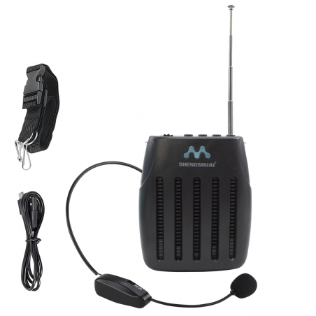 SK-105 Amplificador de voz portátil Radio FM Altavoces y micrófono inalámbricos