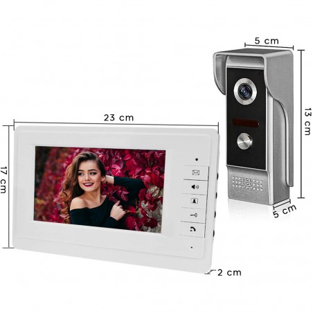 Videoportero bifamiliar con doble cámara LCD 7" TFT Night Vision