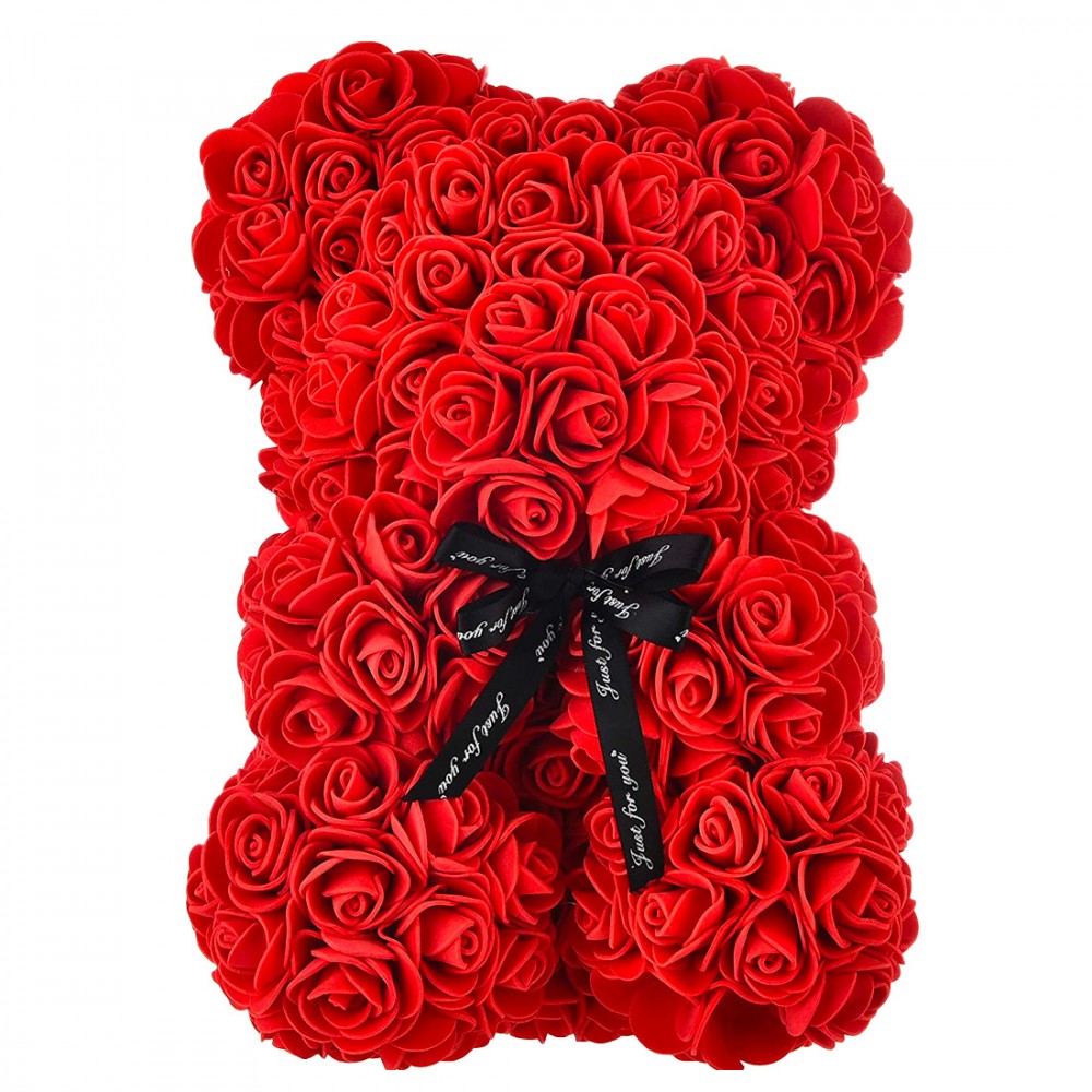 Oso de peluche de rosas artificiales H23cm con...