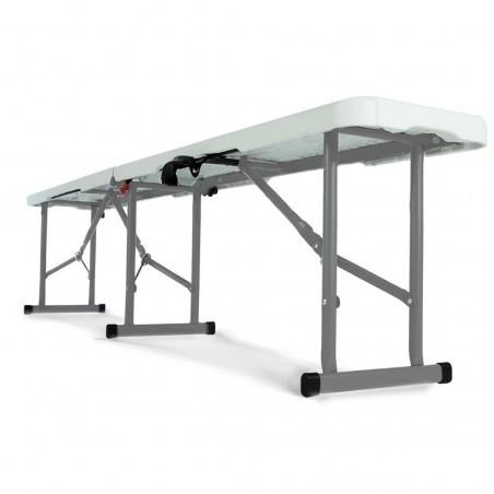 Pack de 2 bancos plegables de plástico blanco para picnic y camping