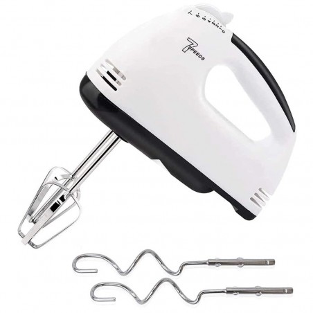 Batidora de mano eléctrica Profesional 7 Velocidades 260W Doble Batidor Acero