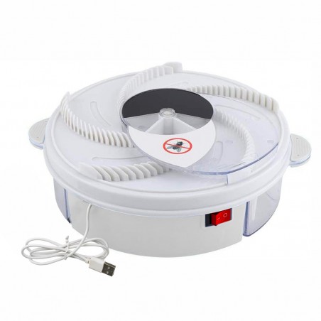 Trampa dispositivo eléctrico para atrapar moscas USB automático que gira 360 °