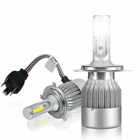 Par de bombillas LED H4 C6 para faros de coche y moto 3800LM 36W luz blanca