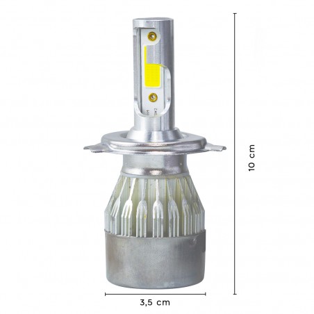 Par de bombillas LED H4 C6 para faros de coche y moto 3800LM 36W luz blanca