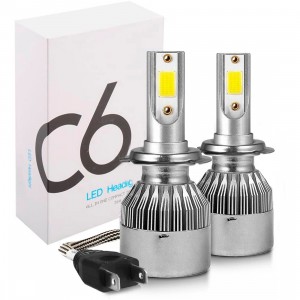 Par de bombillas LED H7 C6 para faros de coche y moto...