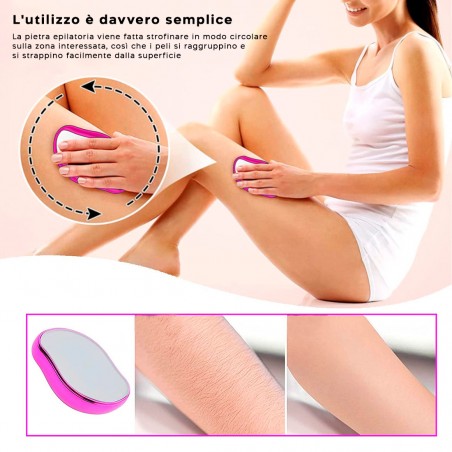 Exfoliante corporal facial sin dolor Crystal Epilator reutilizable en piedra