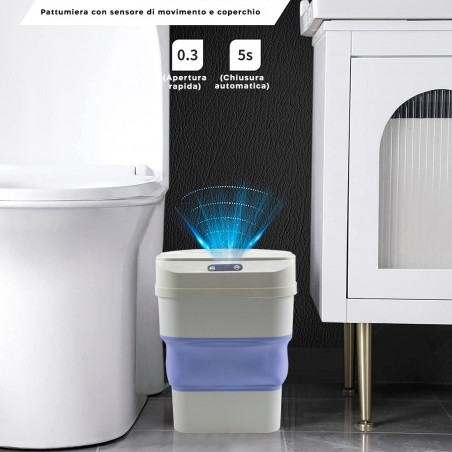 Cubo de basura plegable automático con sensor infrarrojo inteligente