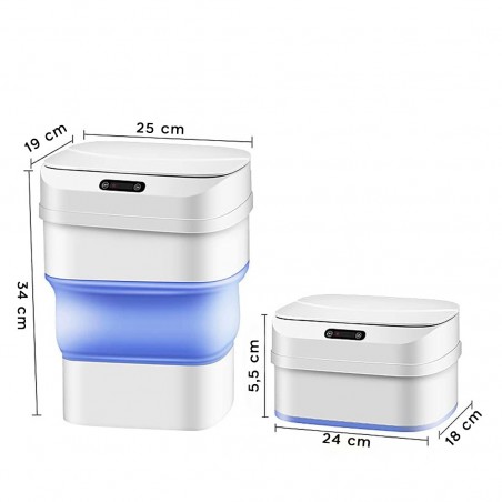 Cubo de basura plegable automático con sensor infrarrojo inteligente