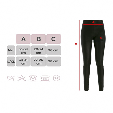 Leggings Zero Gradi con felpa interno son térmicos NEGRO élasticos