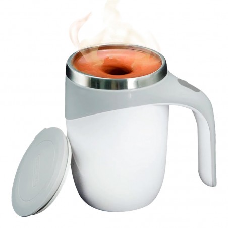 Taza de café de mezcla automática reutilizable de acero inoxidable con agitación