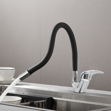 Grifo mezclador monomando Manguera giratoria flexible para fregadero de cocina