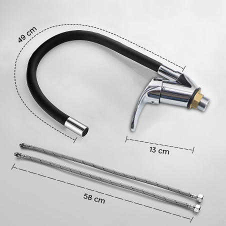 Grifo mezclador monomando Manguera giratoria flexible para fregadero de cocina