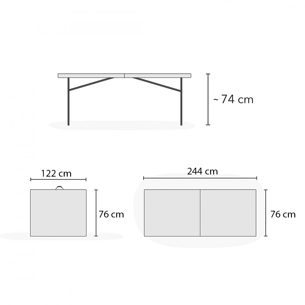 Juego de mesa y banco plegables de plástico...