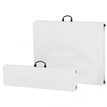 Juego de mesa y banco plegables de plástico blanco para jardín, camping, bar