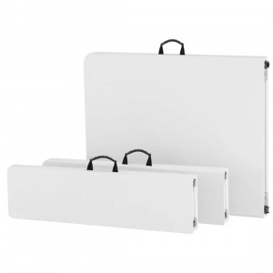 Juego de mesa 2 bancos plegables de plástico blanco para... 2