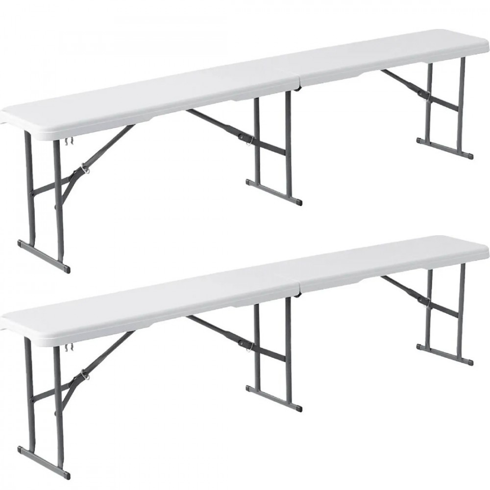 Juego de mesa 2 bancos plegables de plástico...