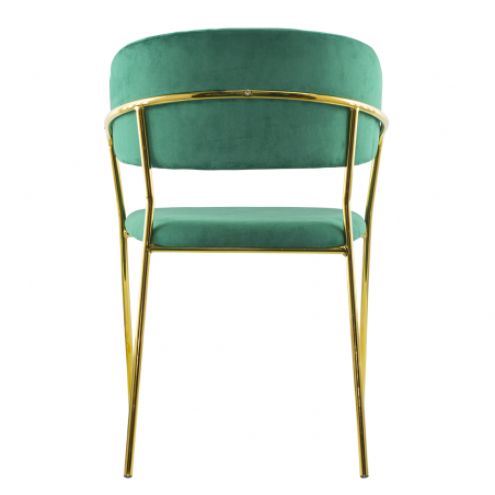 Set de 4 Sillas de comedor DAFNE sillón terciopelo Diseño estructura Dorada