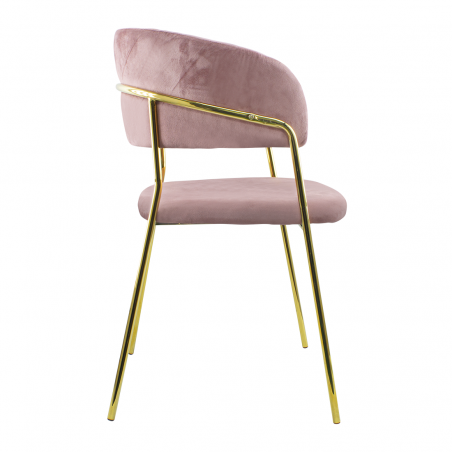 Set de 4 Sillas de comedor DAFNE sillón terciopelo Diseño estructura Dorada