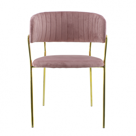 Set de 4 Sillas de comedor DAFNE sillón terciopelo Diseño estructura Dorada