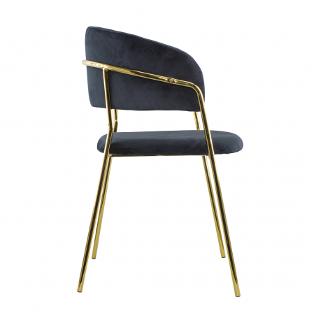 Conjunto 2 Sillas de comedor DAFNE sillón de terciopelo Diseño Estructura Dorada