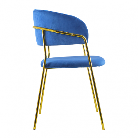 Conjunto 2 Sillas de comedor DAFNE sillón de terciopelo Diseño Estructura Dorada