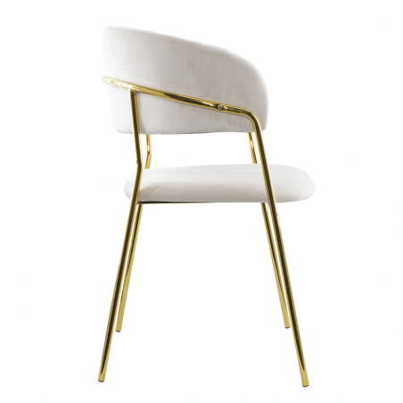 Conjunto 2 Sillas de comedor DAFNE sillón de terciopelo Diseño Estructura Dorada