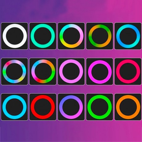 Selfie Ring Light Smartphone con abrazadera Flash LED RGB portátil Ring Light