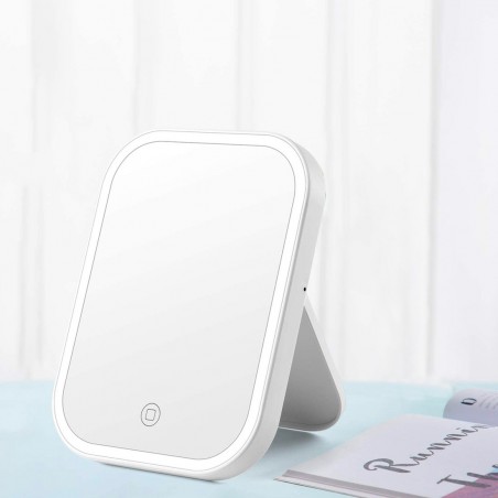 Espejo cosmético para maquillaje Luz LED blanca Maquillaje Recargable y portátil