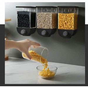 210245 Envase dispensador de cereales Negro 1,5Kg para cereales y frutos secos