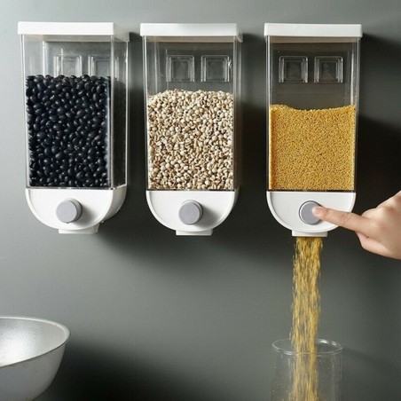 210245 Envase dispensador de cereales Negro 1,5Kg para cereales y frutos secos