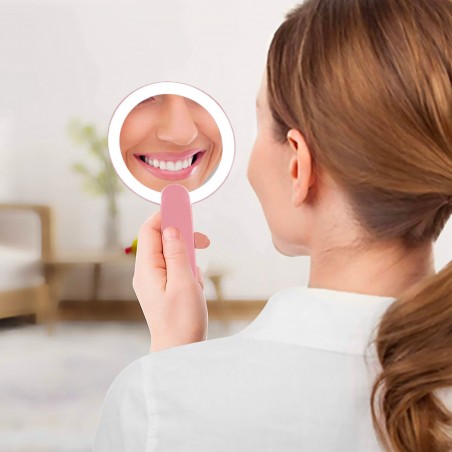 Espejo cosmetico con luz LED para bolsillo de maquillaje Espejo recargable