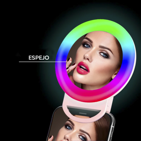 Selfie Ring Light Smartphone con abrazadera Flash LED RGB portátil Ring Light