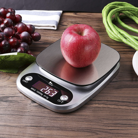 Báscula cocina digital 10Kg Pantalla LCD profesional electrónica para alimentos