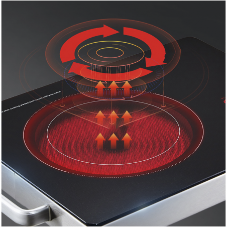 Placa inducción eléctrica portátil de 2200 W con controles táctiles pantalla LED