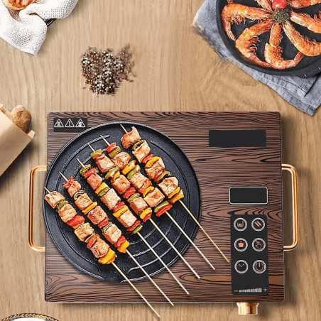 Placa inducción eléctrica portátil de 2200 W con controles táctiles pantalla LED