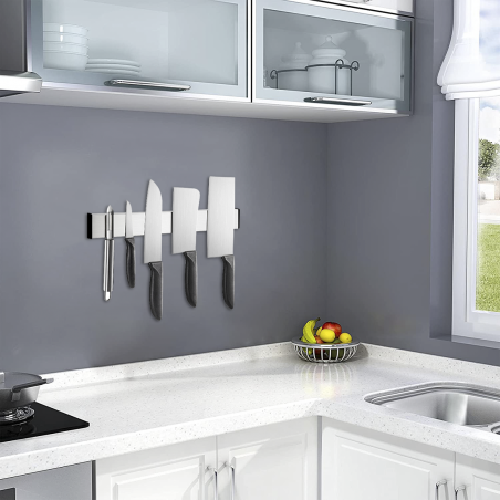 Soporte magnético para cuchillos de cocina de pared acero inoxidable de 40 cm