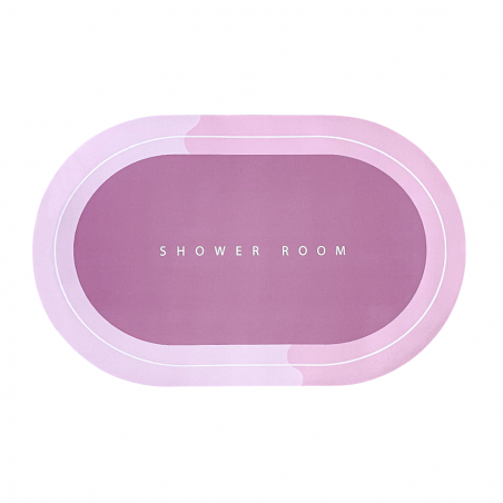 Alfombrilla de ducha antideslizante Oval ROSA 43x67cm Microfibra absorbente