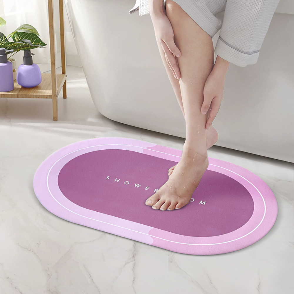 Alfombrilla de ducha antideslizante Oval ROSA...