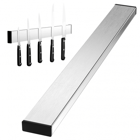 Portacuchillos de pared 40cm acero negro gancho Multiusos utensilios de cocina