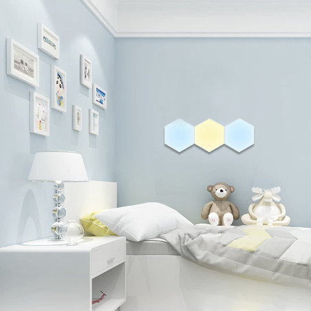 3pcs Lámpara RGB Hexagonal LED Light focos aplique de pared con control remoto