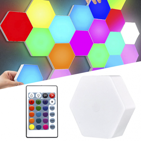 3pcs Lámpara RGB Hexagonal LED Light focos aplique de pared con control remoto