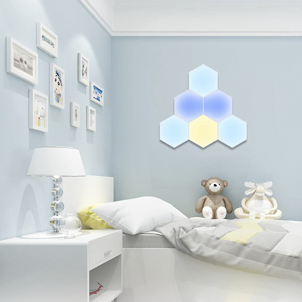 6pcs Lámpara RGB Hexagonal LED Light focos...